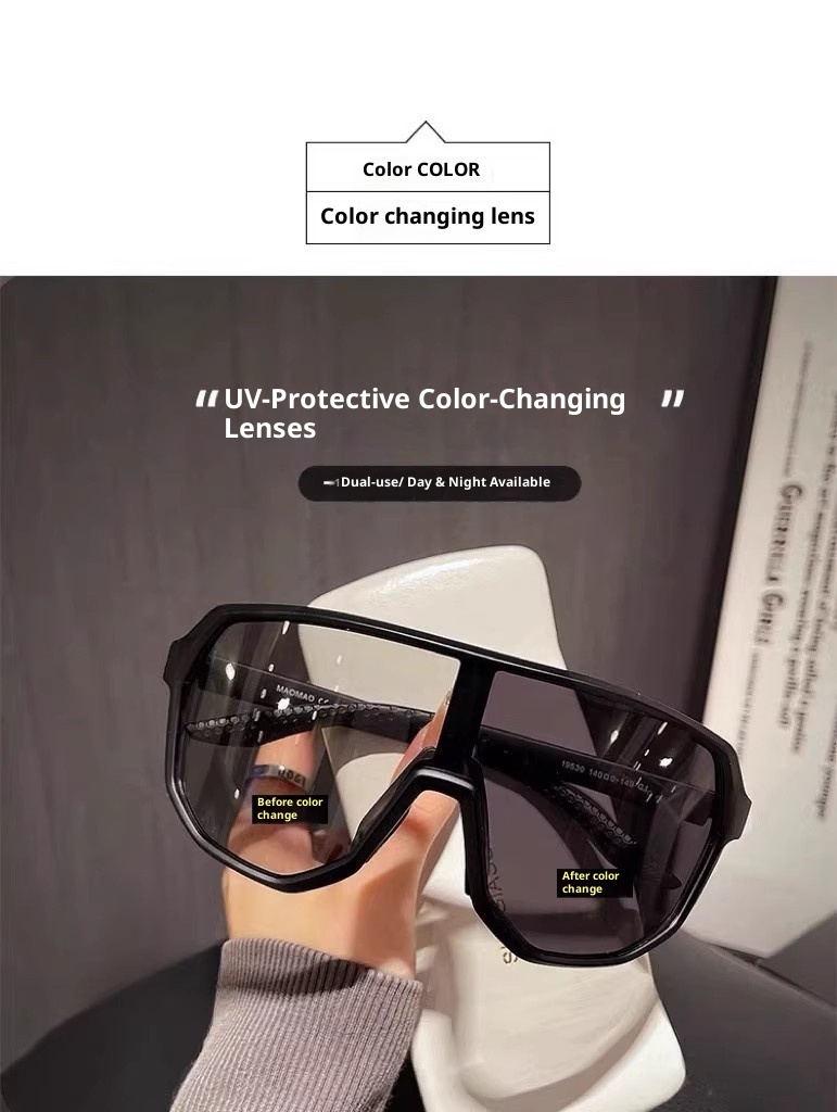 Gafas de sol para mujer 001 para ciclismo, montañismo y esquí al aire libre, resistentes al viento, con cambio de color y protección UV. Gratis._voghion.com