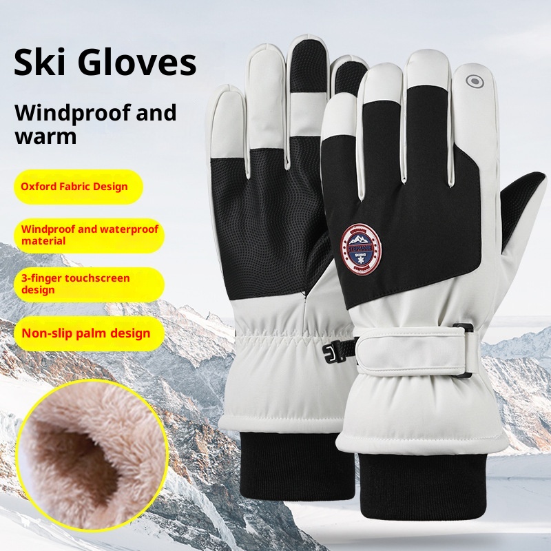 ActiveGo Skihandschoenen Touchscreen Waterdicht Buitensporten Heren en Dames Warm Fleece Gevoerd Verdikt Fietsen Antislip Winddicht_voghion.com