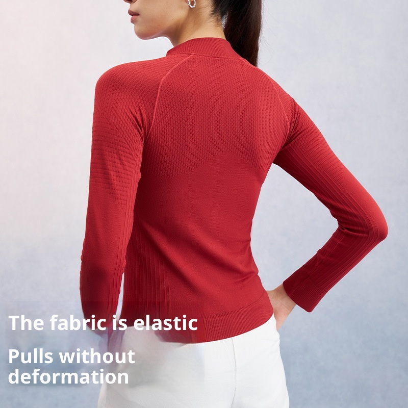 T-shirt à manches longues pour femme, coupe ajustée, idéal pour le fitness, la course à pied, l'entraînement en extérieur, le yoga et les loisirs._voghion.com