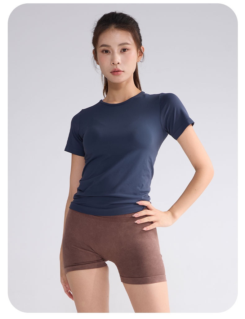 Short Sleeve Outdoor Quick-Dry T-Shirt Pilates Yoga Women Summer Top Sports Style Fitness Wear_voghion.com