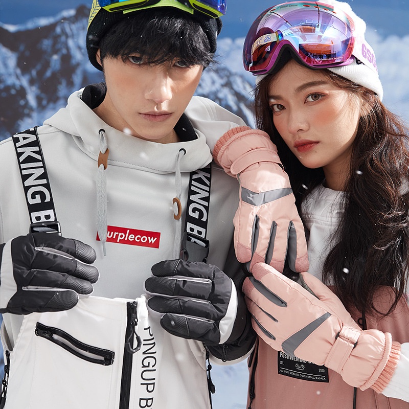 ActiveGo Wholesale Ski Winter Men And Women Couples Outdoor Sports Cold-Proof Waterproof Fleece-Lined Cycling Thermal Gloves_voghion.com