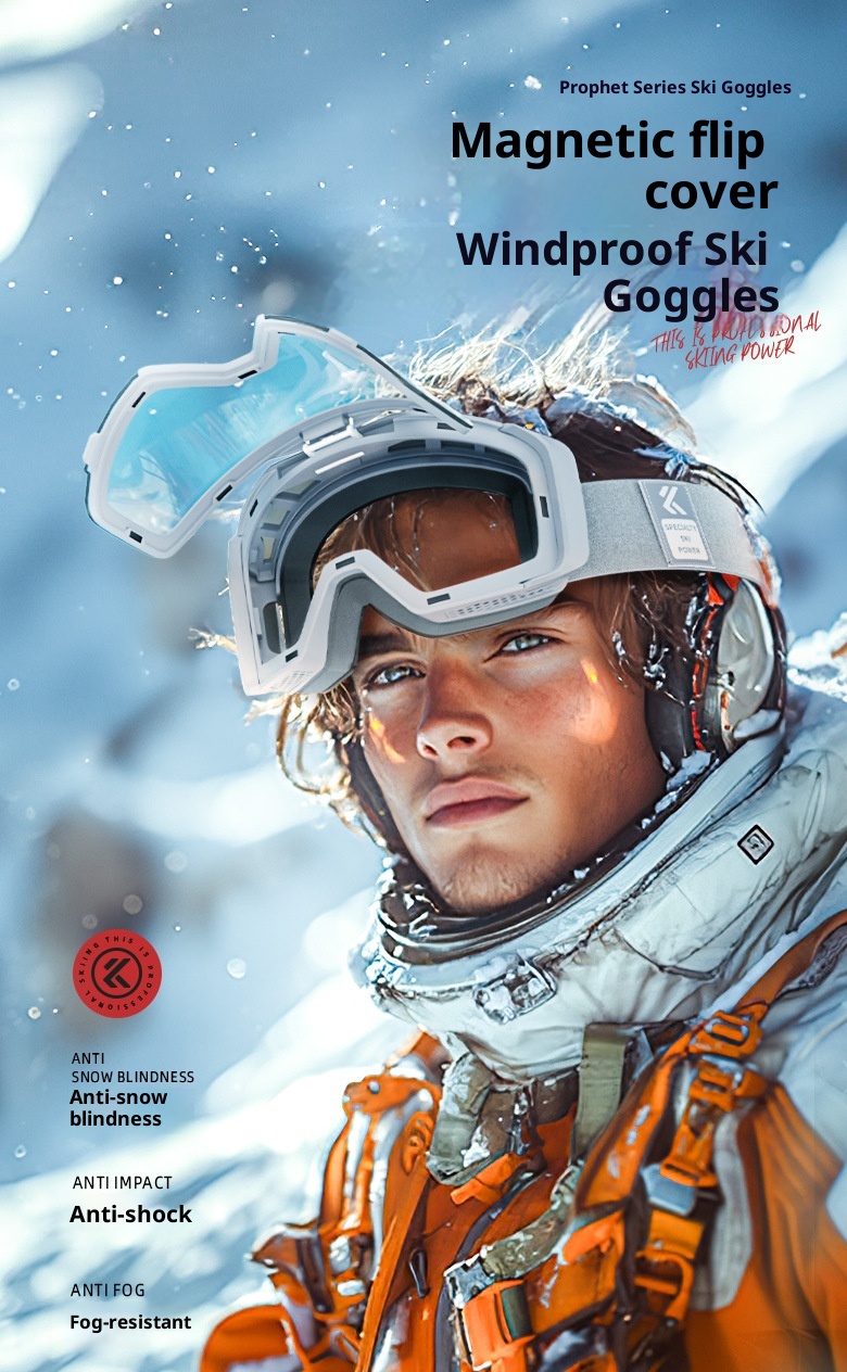 001 Universe Kapvoe Flip-Up Kayak Buğu Önleyici Profesyonel Açık Hava Dağcılığı Rüzgar Geçirmez Tek ve Çift Tahta Kar Gözlüğü_voghion.com