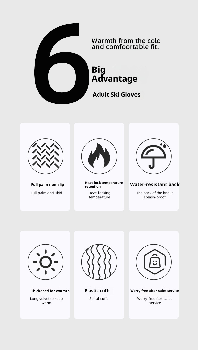 Guanti da ciclismo da uomo ActiveGo da sci invernali per sport all'aria aperta, caldi, foderati in pile, antivento, impermeabili, touchscreen_voghion.com