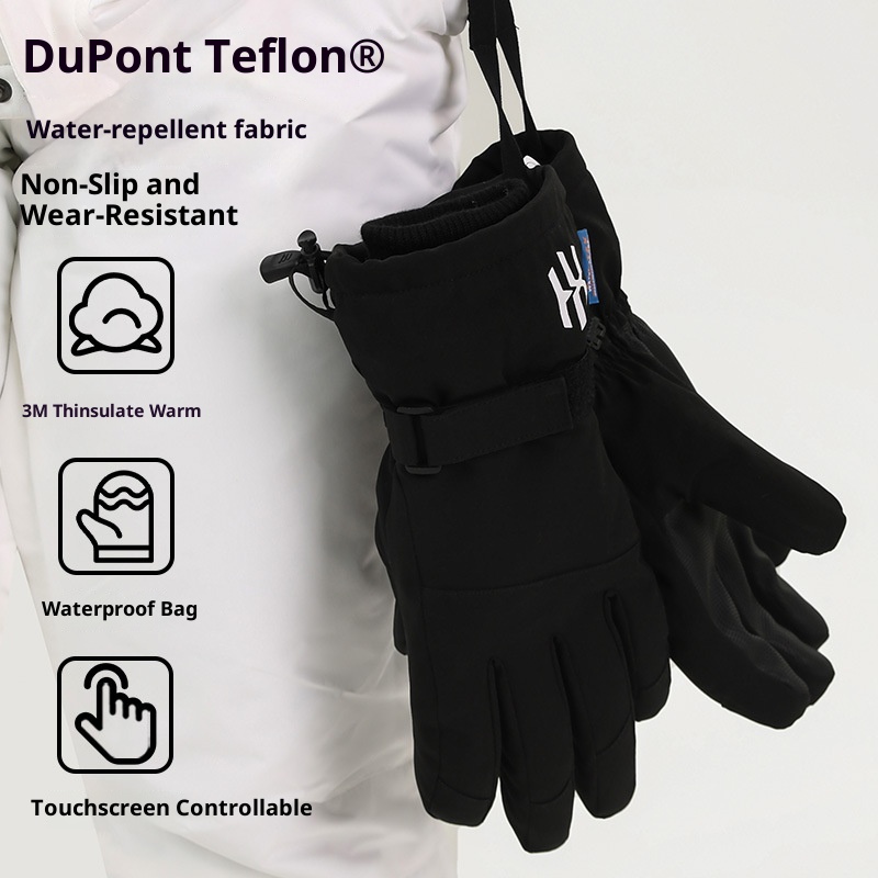 ActiveGo Sports Outdoor Ski voor dames Winter Fleece gevoerde verdikte fietshandschoenen Koudebestendig Touchscreen Waterdichte warme handschoenen_voghion.com