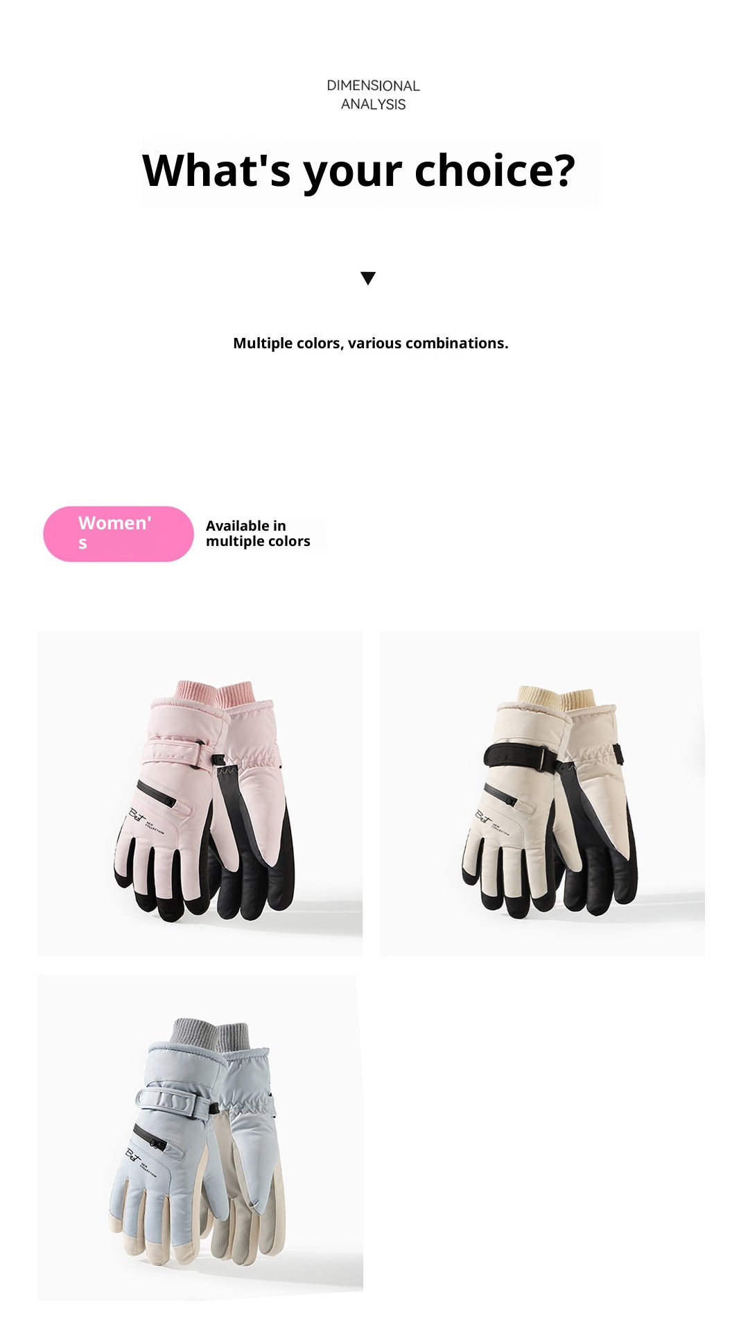 ActiveGo Damen-Skihandschuhe, kältebeständig, warm, Touchscreen-geeignet, wasserdicht, ideal für Radfahren, Studentensport, Outdoor-Sportarten, Schneespiele, Winter, Fleece-gefüttert_voghion.com