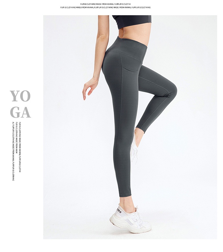 New Double-Sided Brocade Bare Sensation Yoga For Women With Pockets, High Waist, Tummy Control, Hip Lift, Sports Fitness_voghion.com