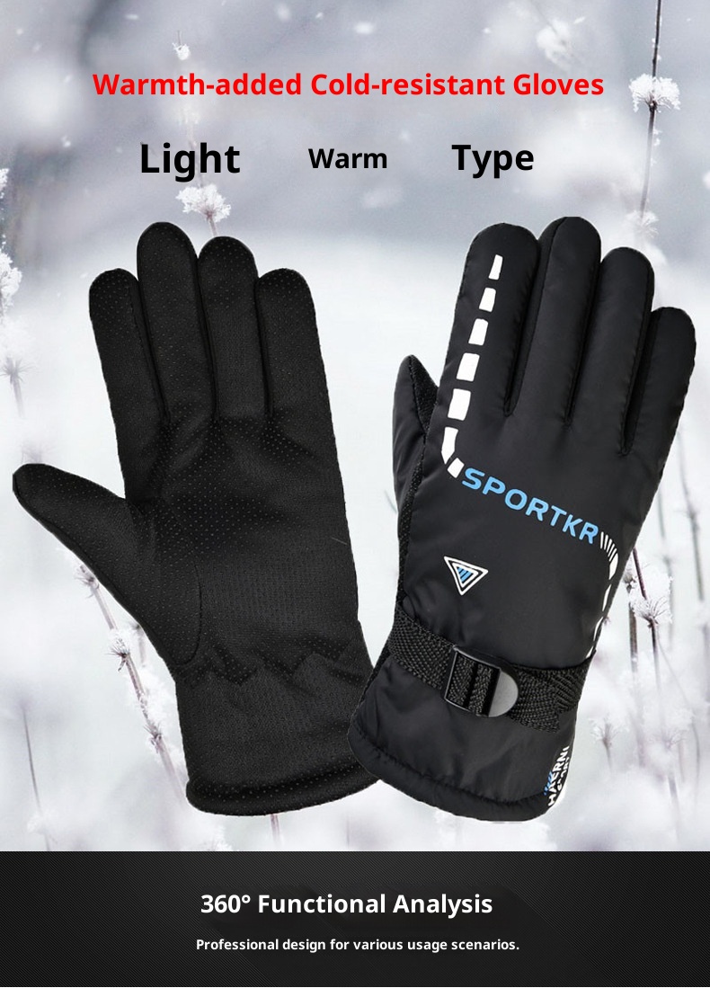 ActiveGo Men's Winter Warm Electric Bike Motorcycle Riding Fleece Lined Thickened Outdoor Sports Ski Gloves_voghion.com
