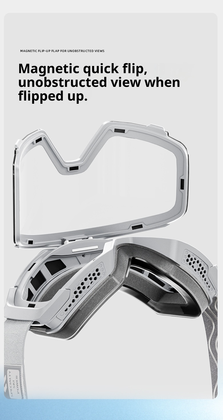 001 Universe Kapvoe Flip-Up Kayak Buğu Önleyici Profesyonel Açık Hava Dağcılığı Rüzgar Geçirmez Tek ve Çift Tahta Kar Gözlüğü_voghion.com