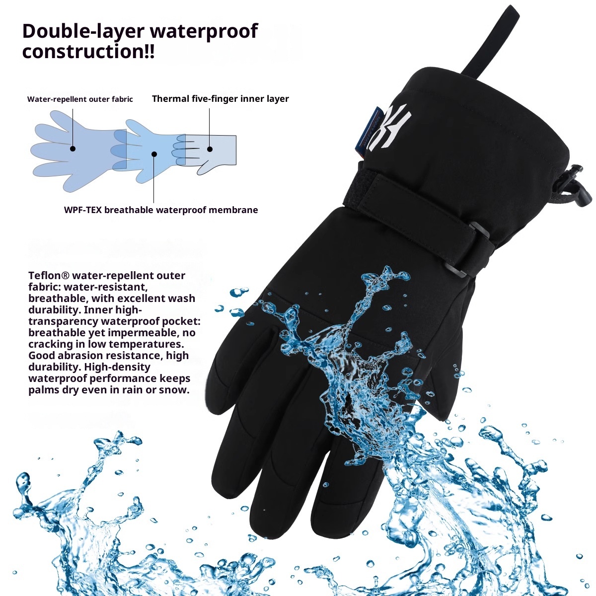 ActiveGo Sports Outdoor Ski voor dames Winter Fleece gevoerde verdikte fietshandschoenen Koudebestendig Touchscreen Waterdichte warme handschoenen_voghion.com