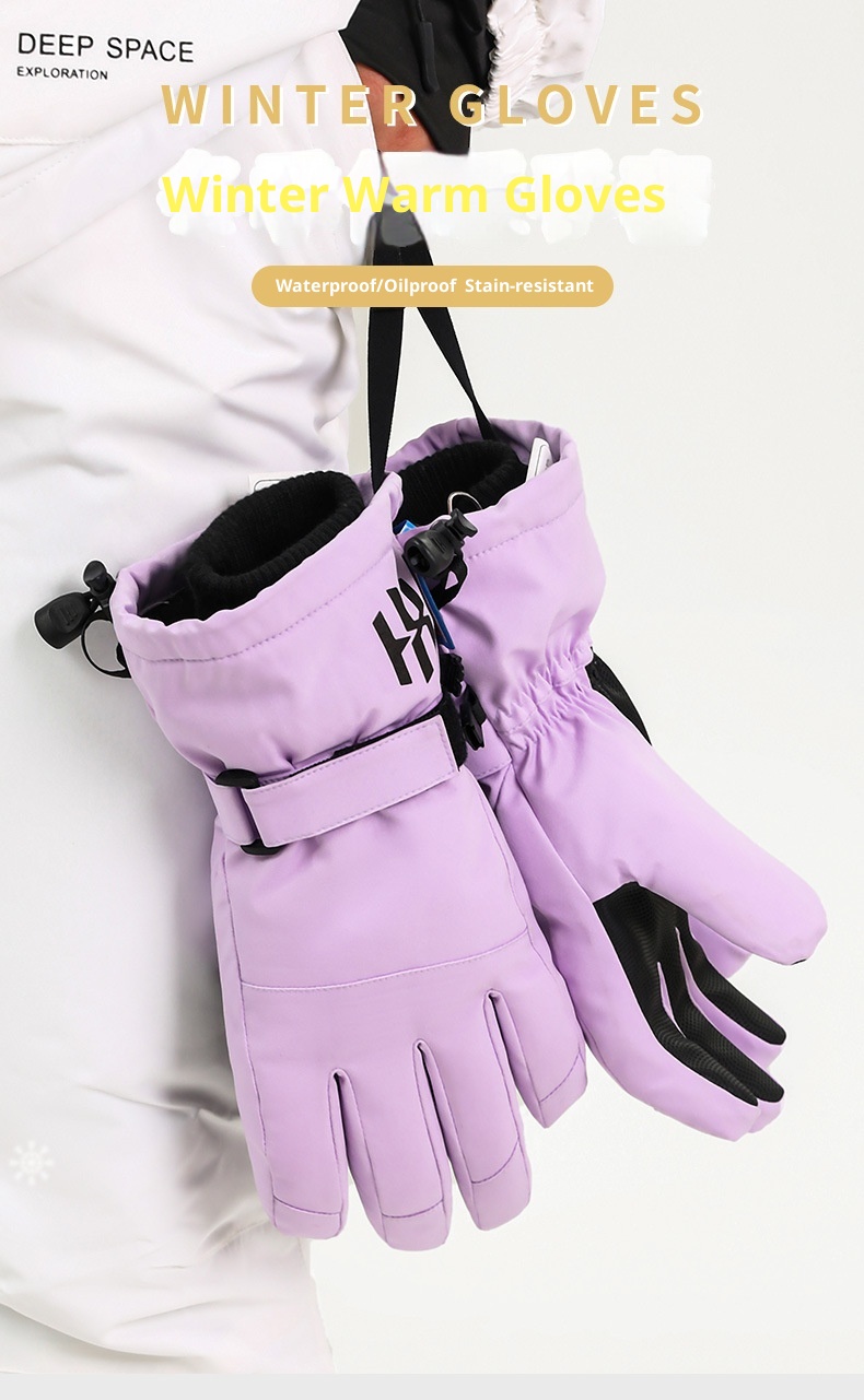 ActiveGo Sports Outdoor Ski voor dames Winter Fleece gevoerde verdikte fietshandschoenen Koudebestendig Touchscreen Waterdichte warme handschoenen_voghion.com