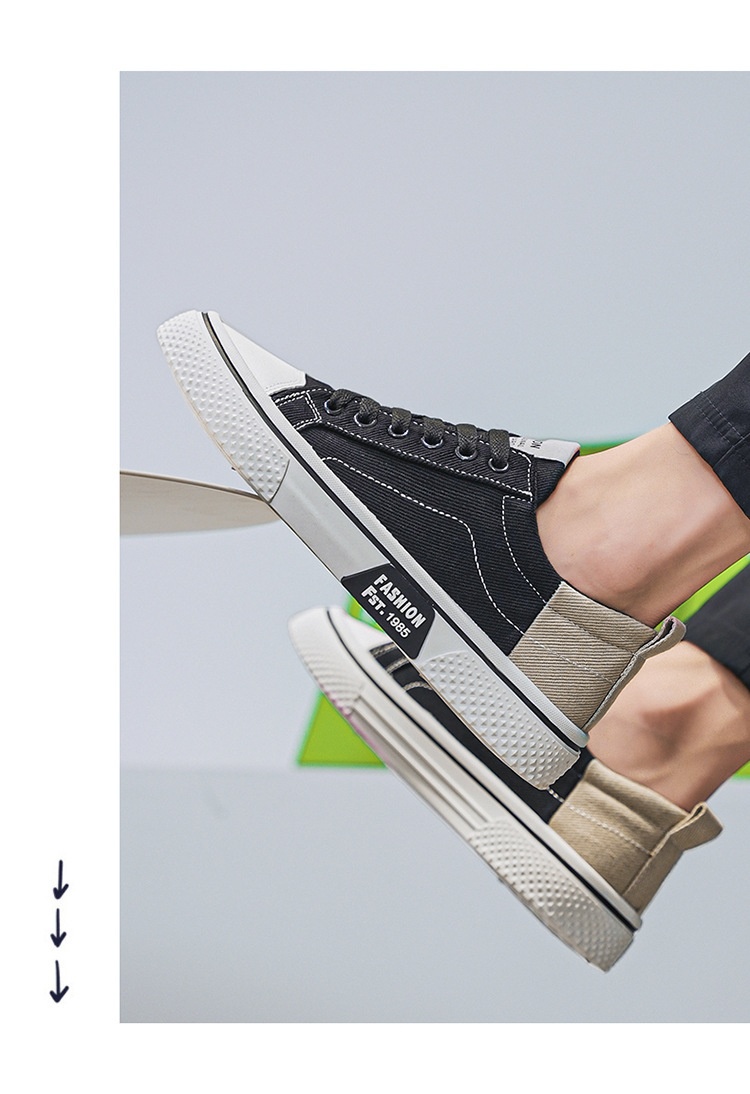 001 2024 Summer New Breathable Versatile Skate Men's Soft Sole Casual Sports Trendy Fashion Canvas Shoes_voghion.com