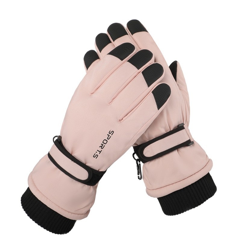 ActiveGo Women's Winter Outdoor Ski Fleece-Lined Touchscreen Warm Anti-Lost Buckle Non-Slip Gloves_voghion.com