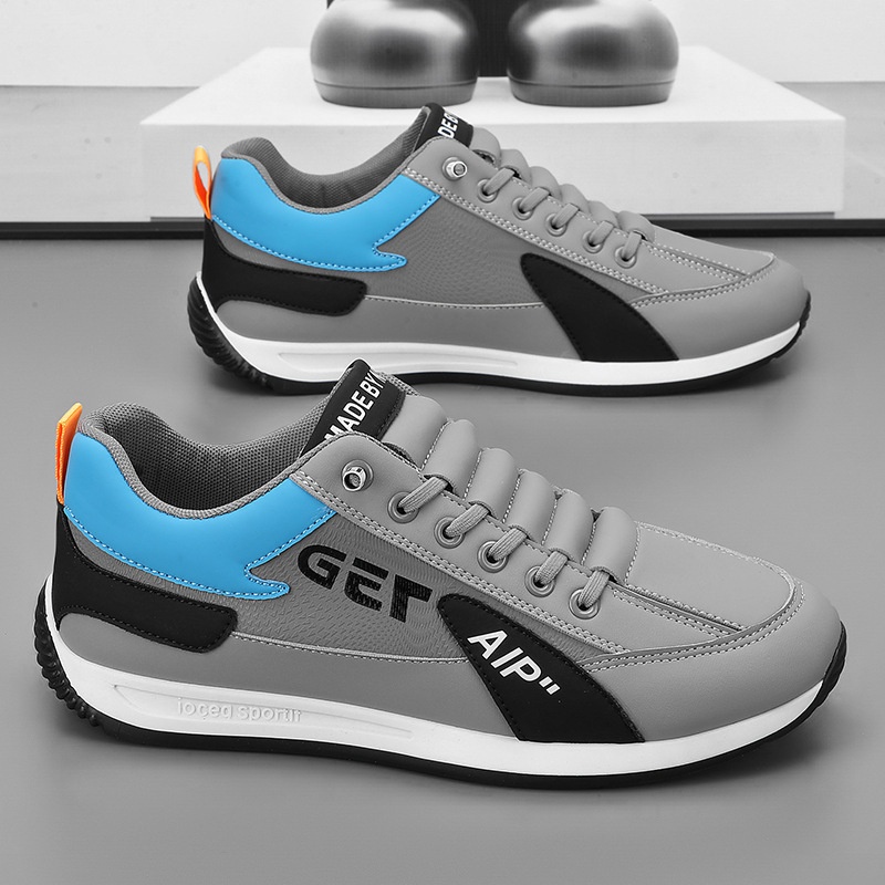 001 2025 New Men's Casual Agan Sports Sneakers Trendy Versatile White Lightweight Slip-On Running Shoes_voghion.com