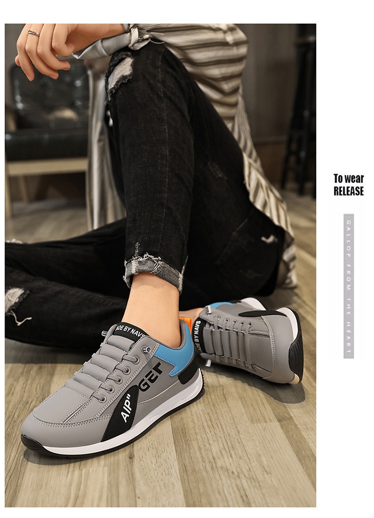 001 2025 New Men's Casual Agan Sports Sneakers Trendy Versatile White Lightweight Slip-On Running Shoes_voghion.com