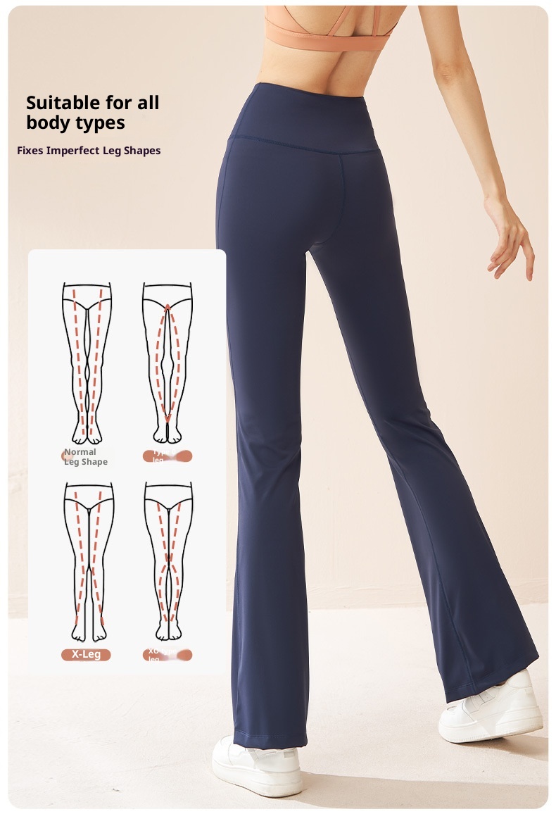 ActiveGo ActiveGo Juyitang Outdoor Sports Fitness Flared Waist Hip Lift Tummy Control High Elastic Slimming Yoga Wide Leg Pants For Women_voghion.com