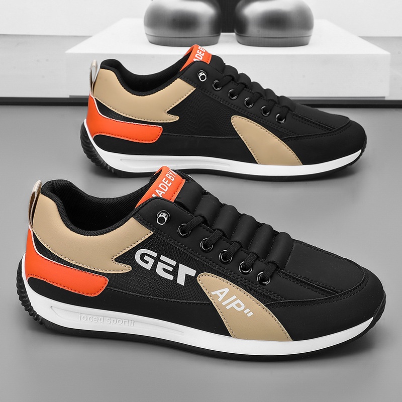 001 2025 New Men's Casual Agan Sports Sneakers Trendy Versatile White Lightweight Slip-On Running Shoes_voghion.com