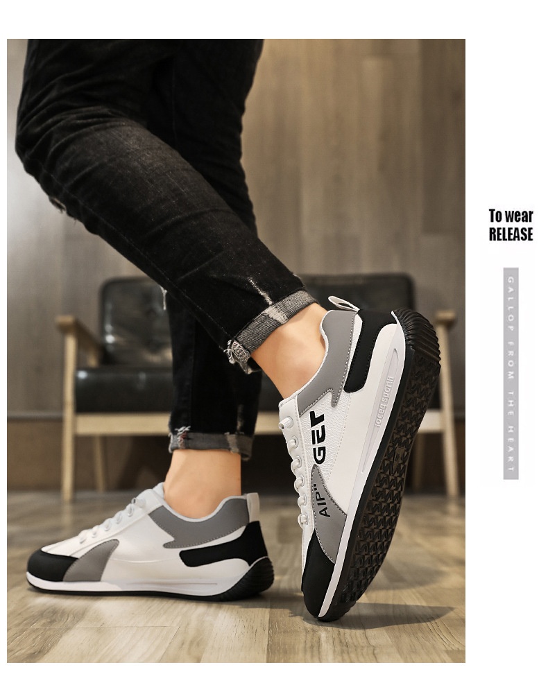 001 2025 New Men's Casual Agan Sports Sneakers Trendy Versatile White Lightweight Slip-On Running Shoes_voghion.com