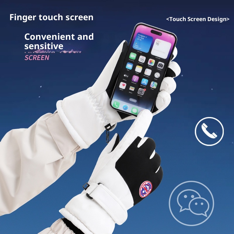 ActiveGo Winter-Radbekleidung für Erwachsene, Touchscreen-kompatibel, warm, mit Fleece gefüttert, dickwandig, kälte- und winddicht, für Damen und Herren, geeignet für Radfahren und Outdoor-Aktivitäten_voghion.com