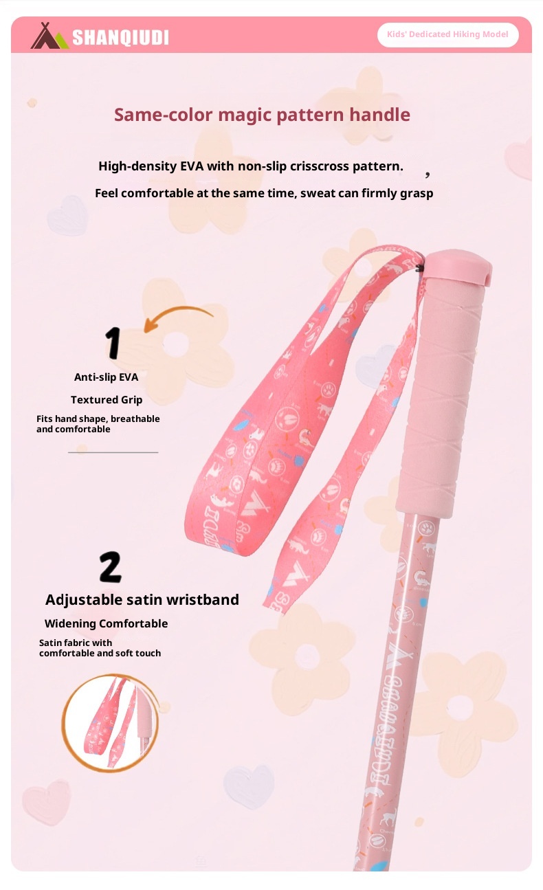 001 Bastone da passeggio ultraleggero pieghevole per bambini da 32 cm, per arrampicata e trekking_voghion.com