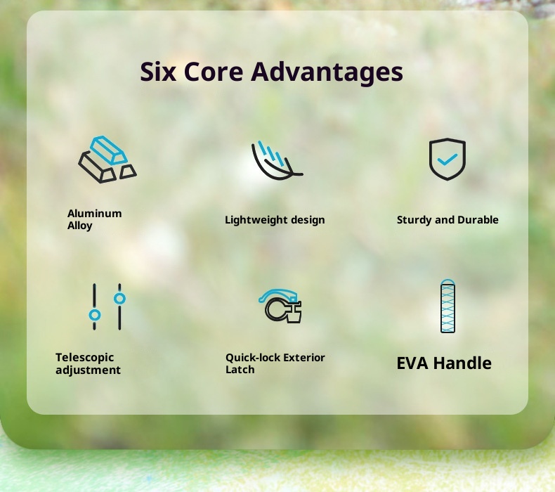 001 Bastón de trekking infantil ultraligero LACAL para exteriores, senderismo, escalada y viajes. Bastón telescópico especial._voghion.com