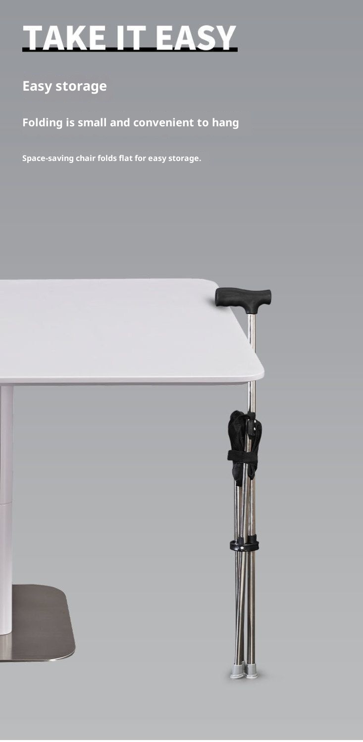 001 Medical Crutches Anti-Fall Thickened Portable Crutch Lightweight Triangle Stool Foldable Telescopic Hiking Stick_voghion.com