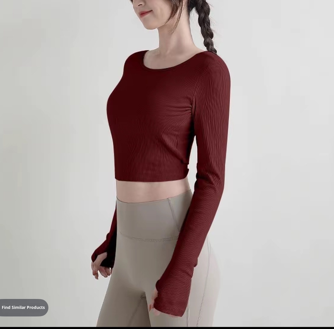 001 Maglia a maniche lunghe autunnale più venduta, imbottitura fissa sul petto, incrocio sulla schiena, abbigliamento sportivo e fitness ad alta elasticità_voghion.com