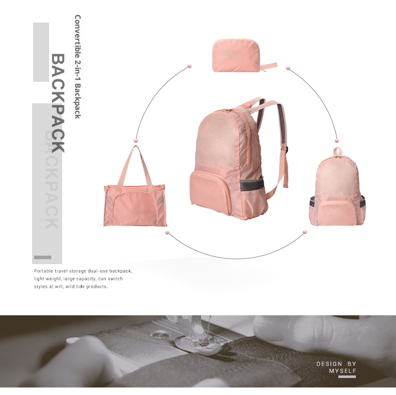 001 Wodoodporny, składany plecak o podwójnym zastosowaniu dla mężczyzn i kobiet, lekki plecak wspinaczkowy do wędrówek na świeżym powietrzu, przenośny pokrowiec na skórę_voghion.com