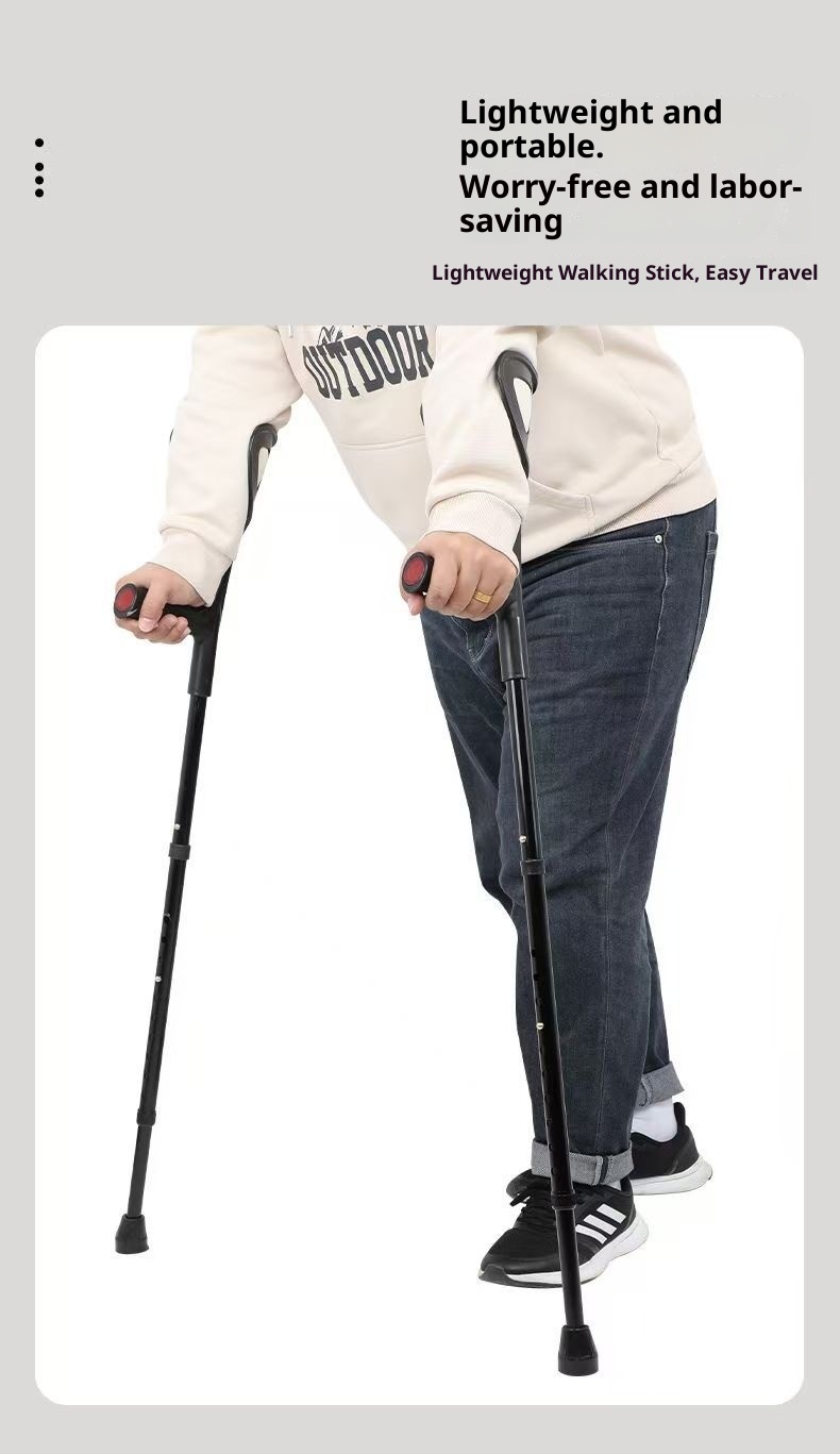 001 Dongfangwei tipo di braccio in lega di alluminio con cinghia per gomito per giovani stampelle pieghevoli antiscivolo doppie all'ingrosso in fabbrica_voghion.com