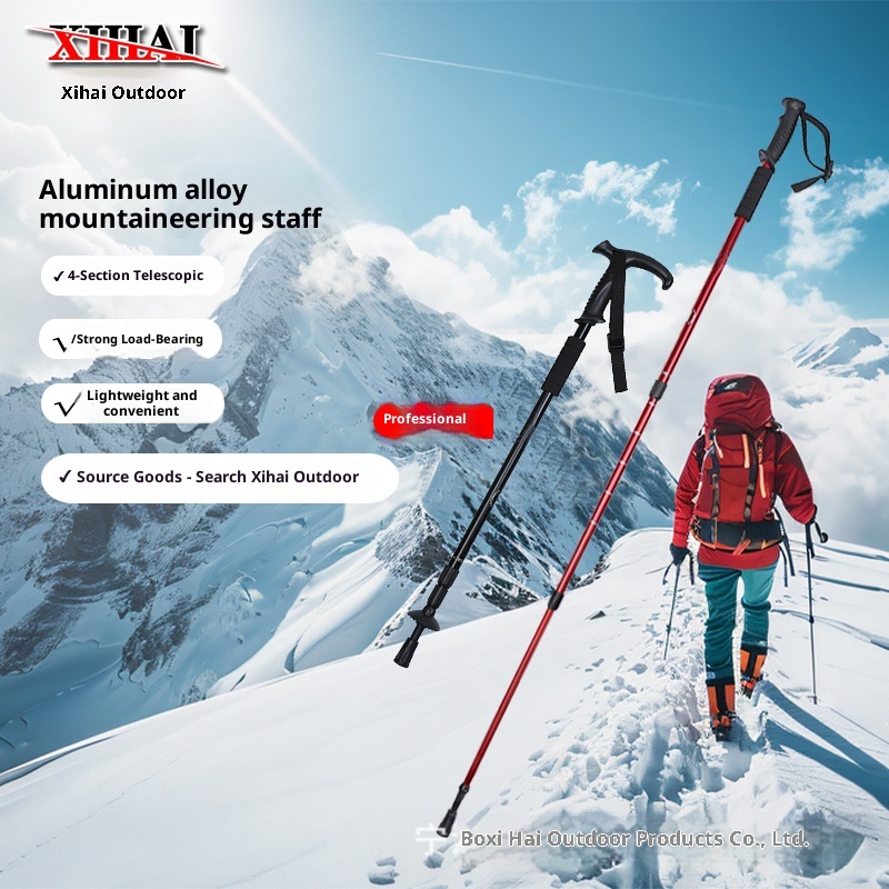 001 Ultraleichter, teleskopierbarer, faltbarer Profi-Trekkingstock aus Aluminiumlegierung für Wanderungen und Klettertouren_voghion.com