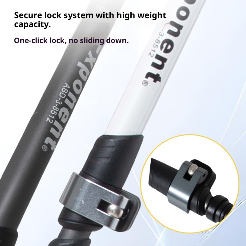 001 7075 Bastone da trekking per esterni in lega di alluminio, ultraleggero, retrattile, portatile, con bloccaggio_voghion.com