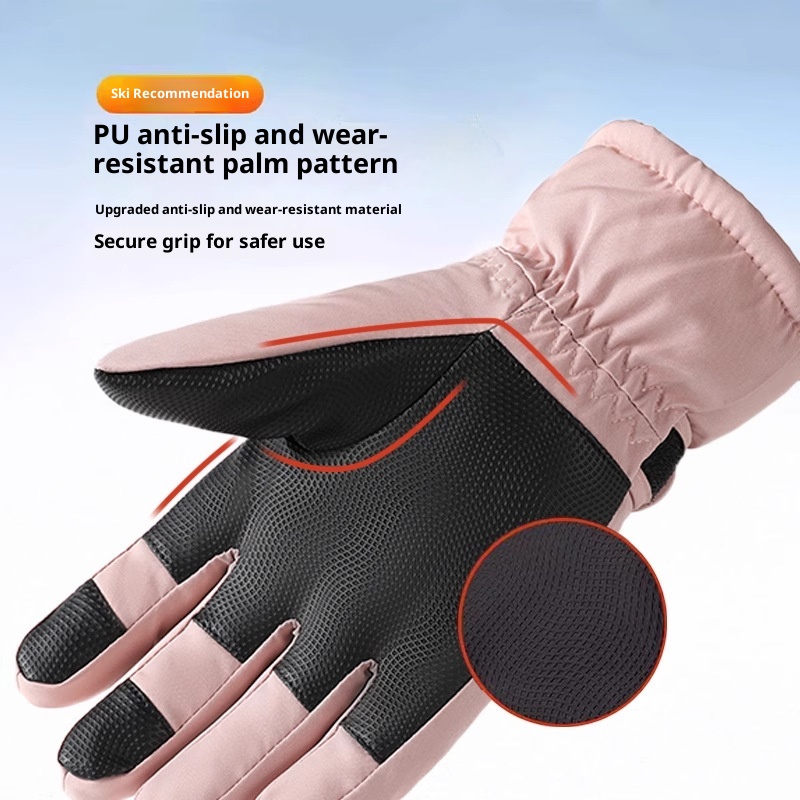 001 Winterskihandschoenen voor mannen en vrouwen, buitensporten, elektrische fiets, fleecevoering, warm, winddicht, waterafstotend,_voghion.com