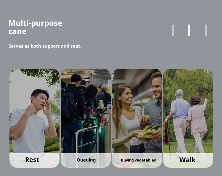 001 Crutches Anti-fall Thickened Foldable Portable Crutch Lightweight Triangle Stool Can Sit Hiking Stick_voghion.com