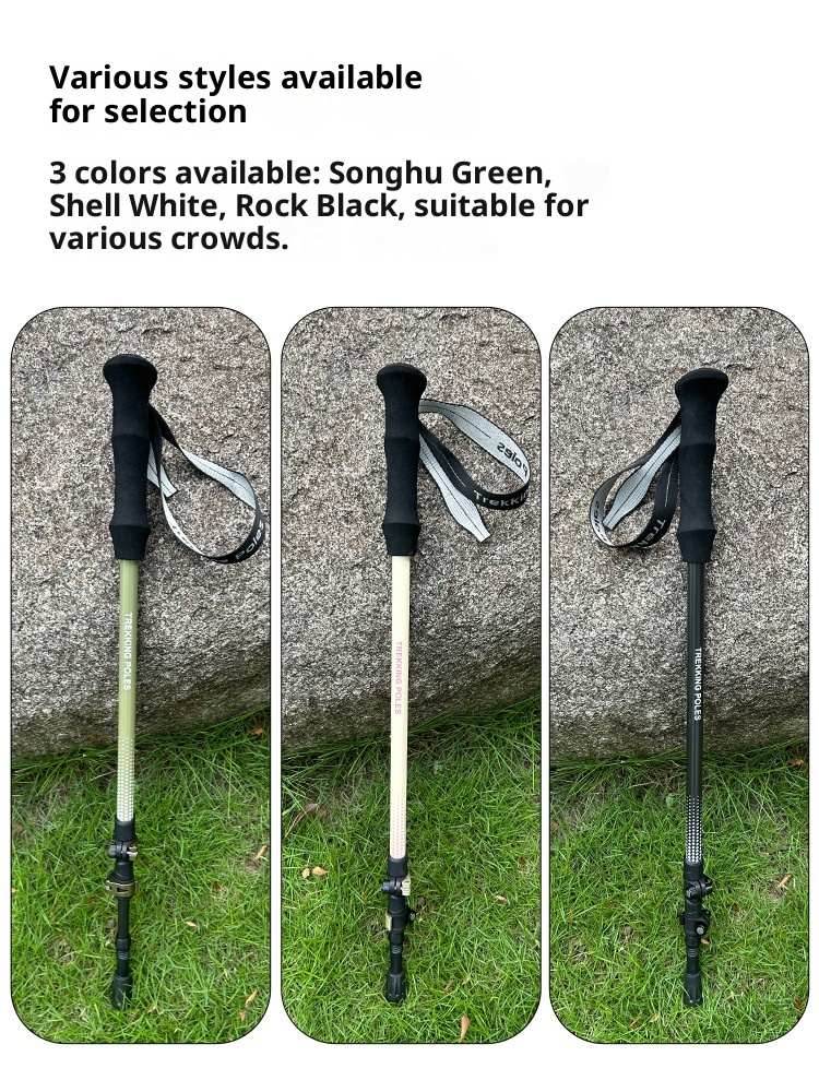 Bastón telescópico ultraligero de fibra de carbono 001 para trekking, de tres secciones, para hombres y mujeres, ideal para senderismo, escalada y actividades al aire libre._voghion.com