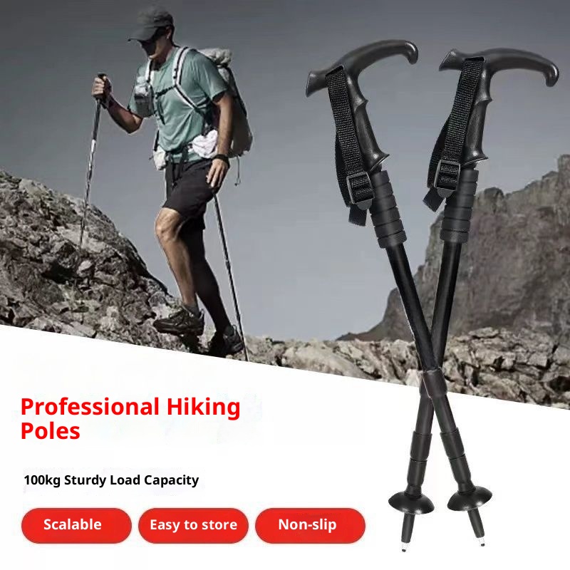 001 Bastone telescopico pieghevole professionale unisex per trekking, arrampicata, escursionismo, escursionismo, escursionismo, escursionismo_voghion.com