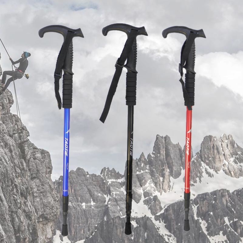 001 Trekking Pole Outdoor Multi-Functional Hiking Carbon Ultra-Light Telescopic Ultra-Short Three-Four Section Folding_voghion.com