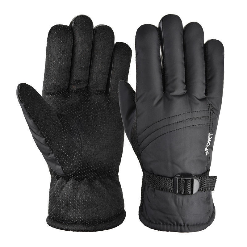 001 Herren-Skihandschuhe aus gefütterter, dicker Baumwolle, warm, winddicht, kältebeständig, wasserdicht, ideal für Studenten, Radfahrer, Motorradfahrer und den Winter._voghion.com