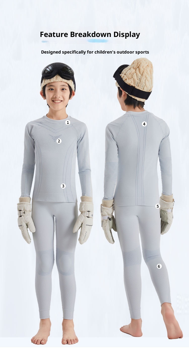 001 Children's Ski Quick-Dry Thermal Underwear For Boys And Girls Winter Snow Play Climbing Breathable Sleeve Long Pants_voghion.com