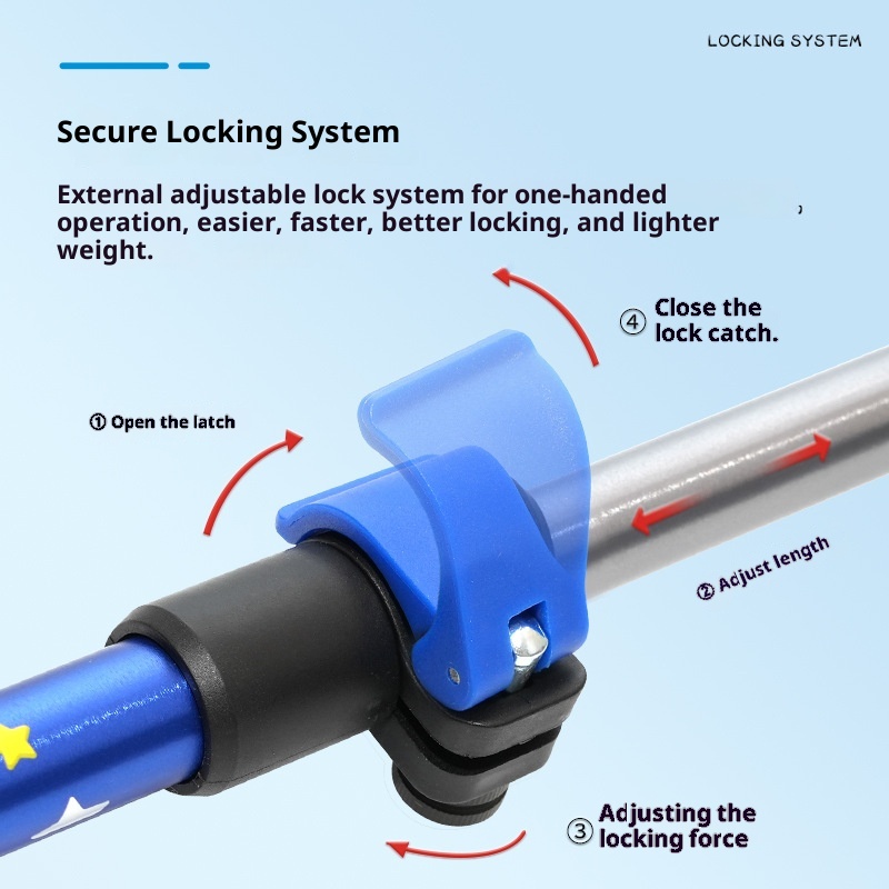 001 Bastón de trekking infantil ultraligero LACAL para exteriores, senderismo, escalada y viajes. Bastón telescópico especial._voghion.com