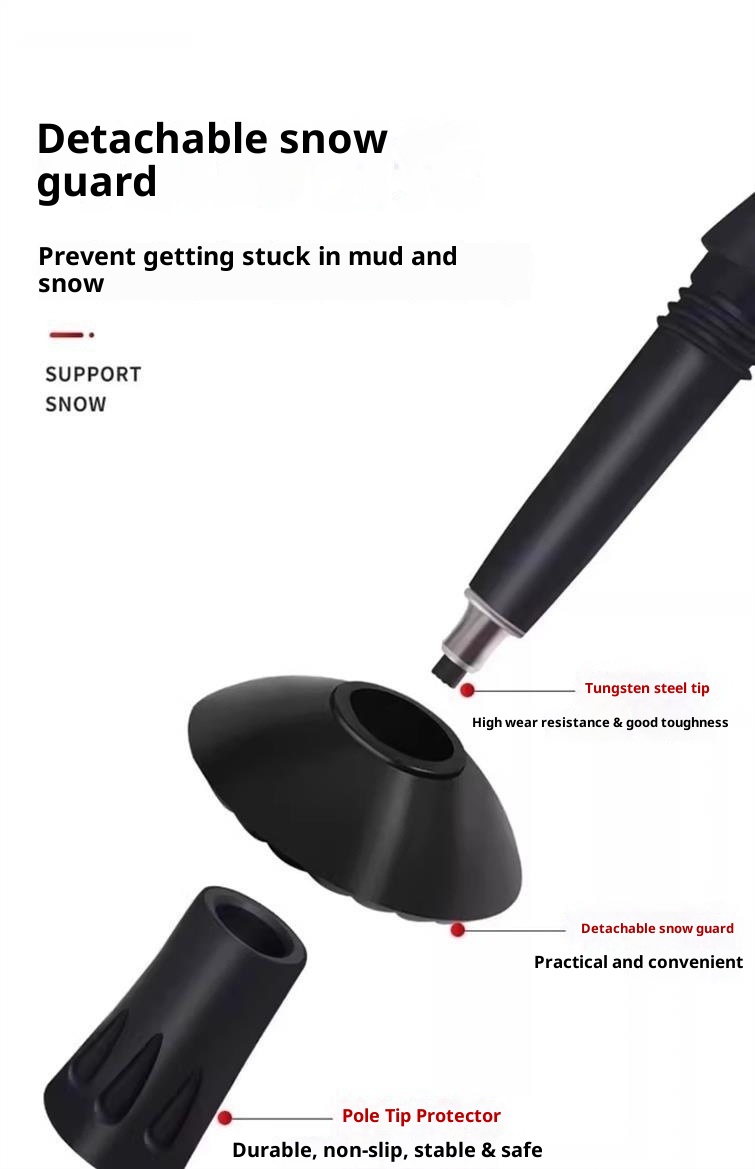 001 Teleskopierbarer, faltbarer Wander- und Kletterstock, ultraleichter, ultrakurzer Trekkingstock für Outdoor-Aktivitäten_voghion.com