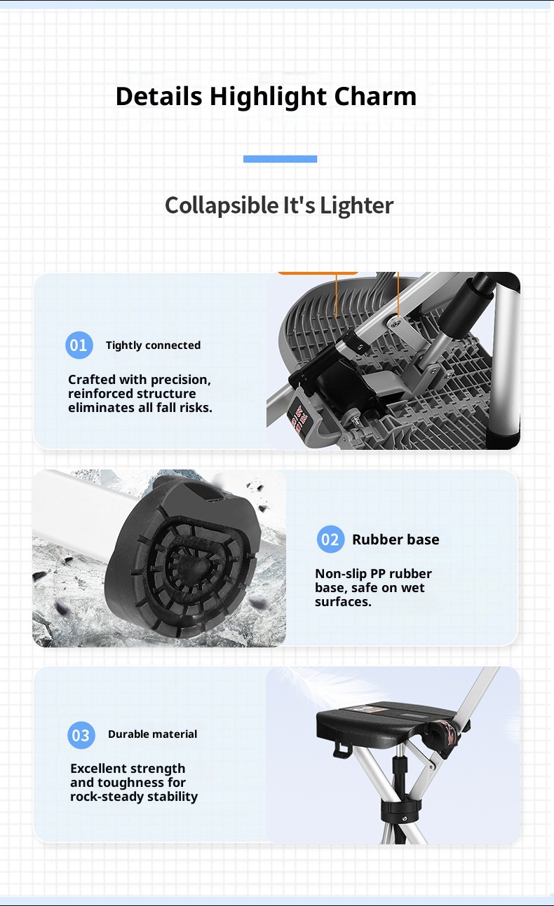 001 Maiwang Sgabello pieghevole portatile multifunzionale antiscivolo in lega di alluminio per escursioni all'aperto con sedia_voghion.com