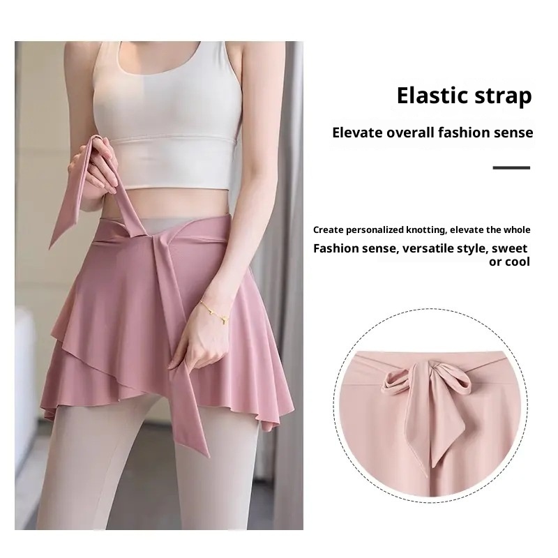 001 No More Embarrassment In Yoga Pants Covering Spring And Autumn One-Piece Detachable Short Skirt Sports Fitness_voghion.com