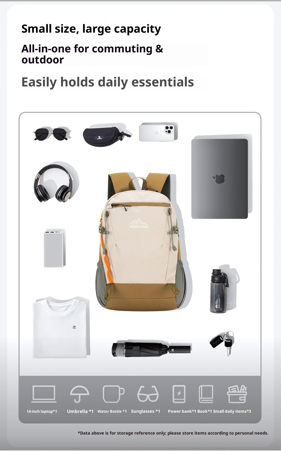 001 Outdoor-Wanderrucksack für Damen, wasserdicht, ultraleicht, klein (22 l), ideal zum Wandern und Bergsteigen, leichter Rucksack_voghion.com