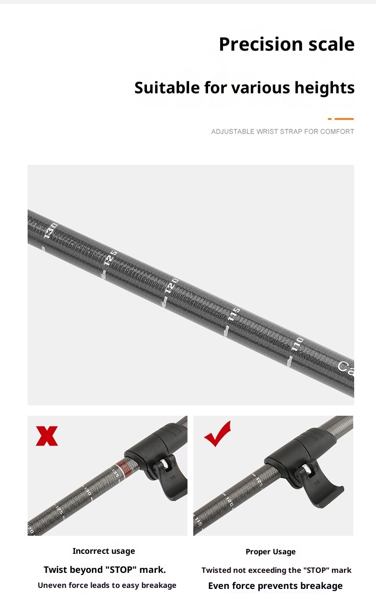 001 Direkt vom Hersteller: Ultraleichter, teleskopierbarer Trekkingstock aus Kohlefaser – ideal zum Wandern, Klettern und Trekking._voghion.com