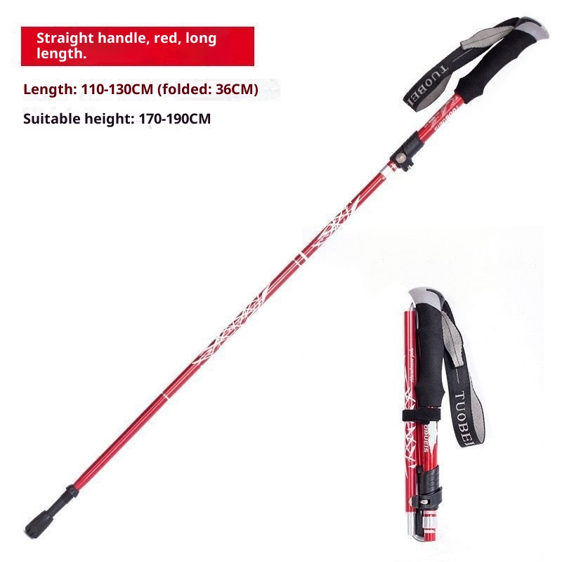 001 Anti-Slip Folding Trekking Pole Elderly 4-Section Walking Stick Telescopic Aluminum Alloy Cane Wholesale Hot Sale_voghion.com