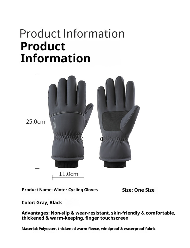 Combinaison de ski ActiveGo Outdoor pour hommes et femmes, doublée polaire, épaisse, tactile, coupe-vent, imperméable, idéale pour le cyclisme et électrique._voghion.com