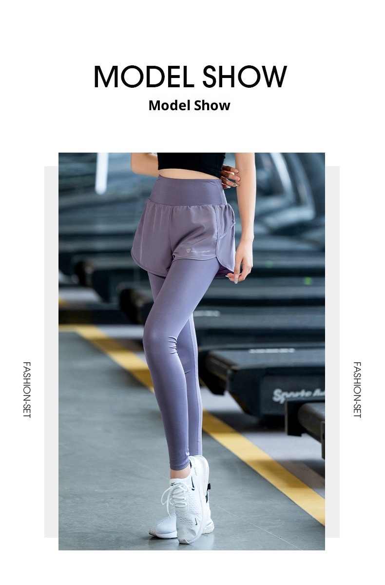 001 Autumn Winter New High Elastic Two-piece Sports Trousers Warm Professional Running Leggings Yoga Pants Women Quick_voghion.com