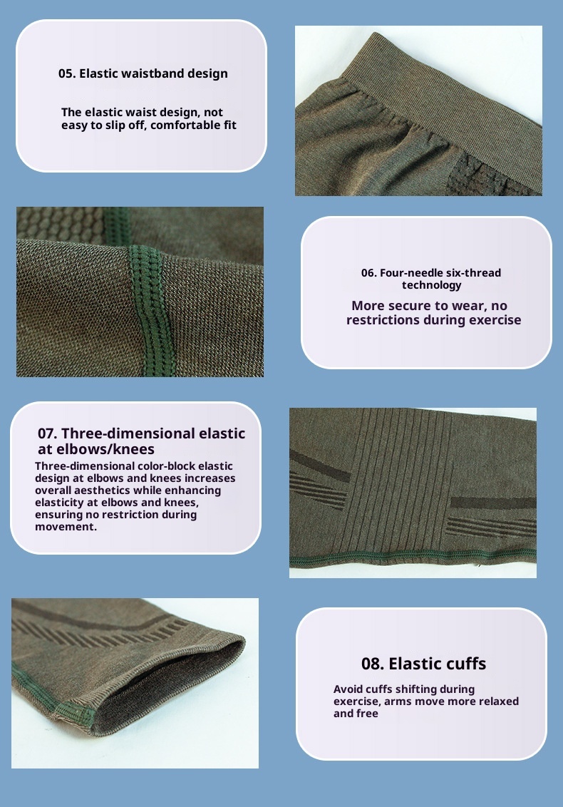 001 Outdoor-Ski-Thermo-Unterwäsche-Set, schnelltrocknend, für Damen und Herren, schweißableitende Basisschicht für Bergsteigen, Profisport_voghion.com