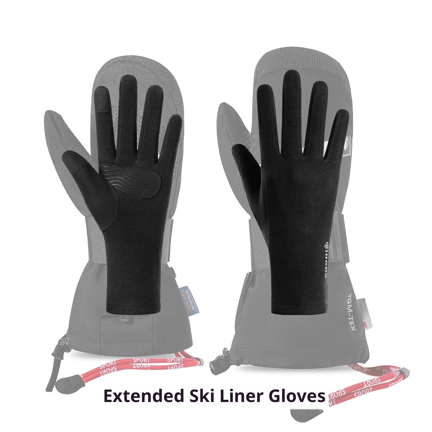ActiveGo 7A Antibacterial Autumn Winter Ski Lining For Men And Women Outdoor Cycling Running Sports Touchscreen Warm Inner Gloves_voghion.com