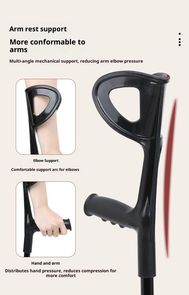 001 Dongfangwei tipo di braccio in lega di alluminio con cinghia per gomito per giovani stampelle pieghevoli antiscivolo doppie all'ingrosso in fabbrica_voghion.com