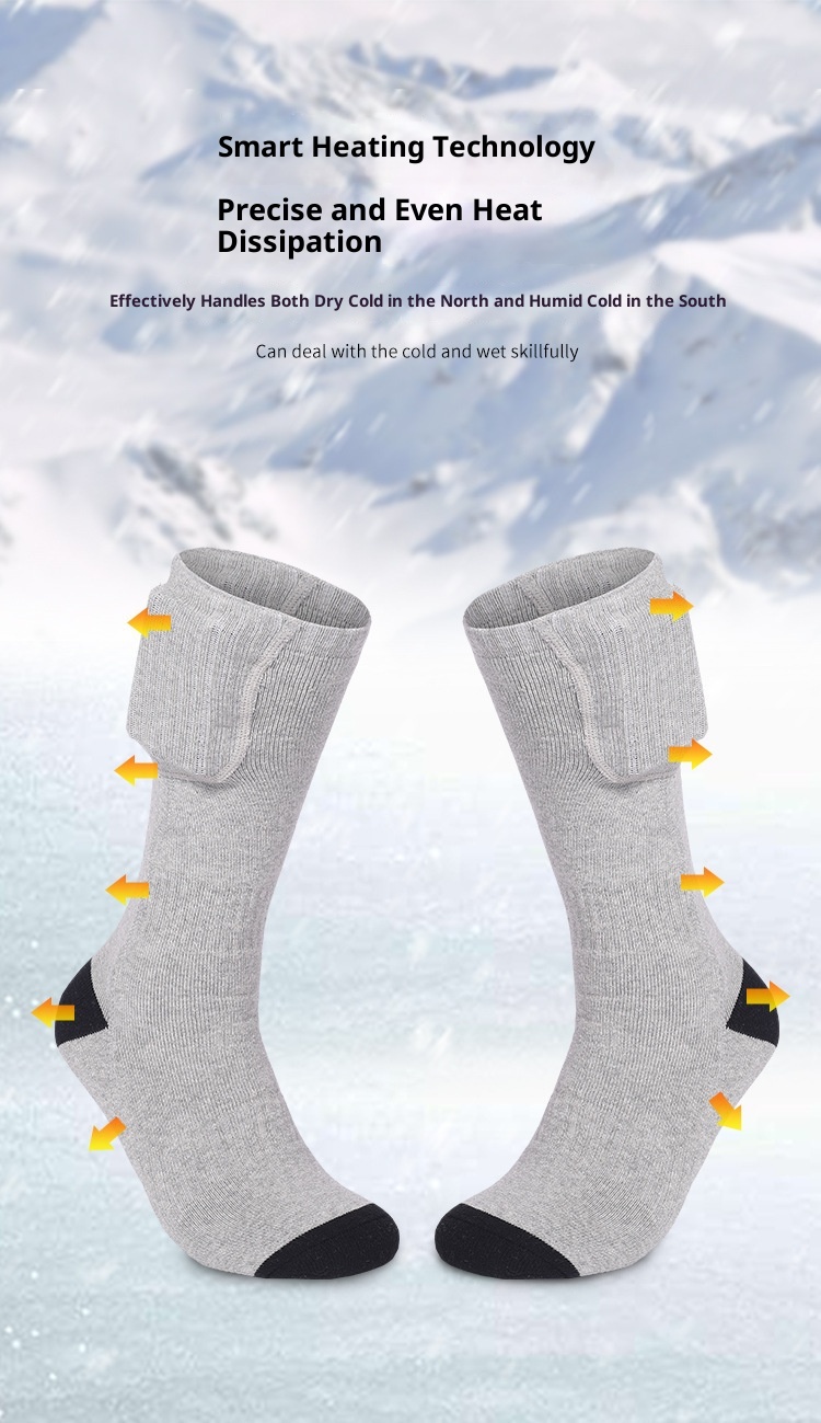 001 001 Scaldapiedi elettrico riscaldato ricaricabile per sci, per donna, inverno, uomo, calzini riscaldanti spessi e caldi all'ingrosso_voghion.com